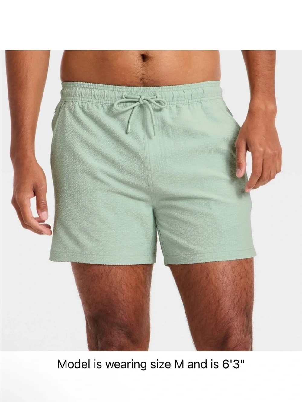 Men's Light Sage Swim Shorts with Drawstring